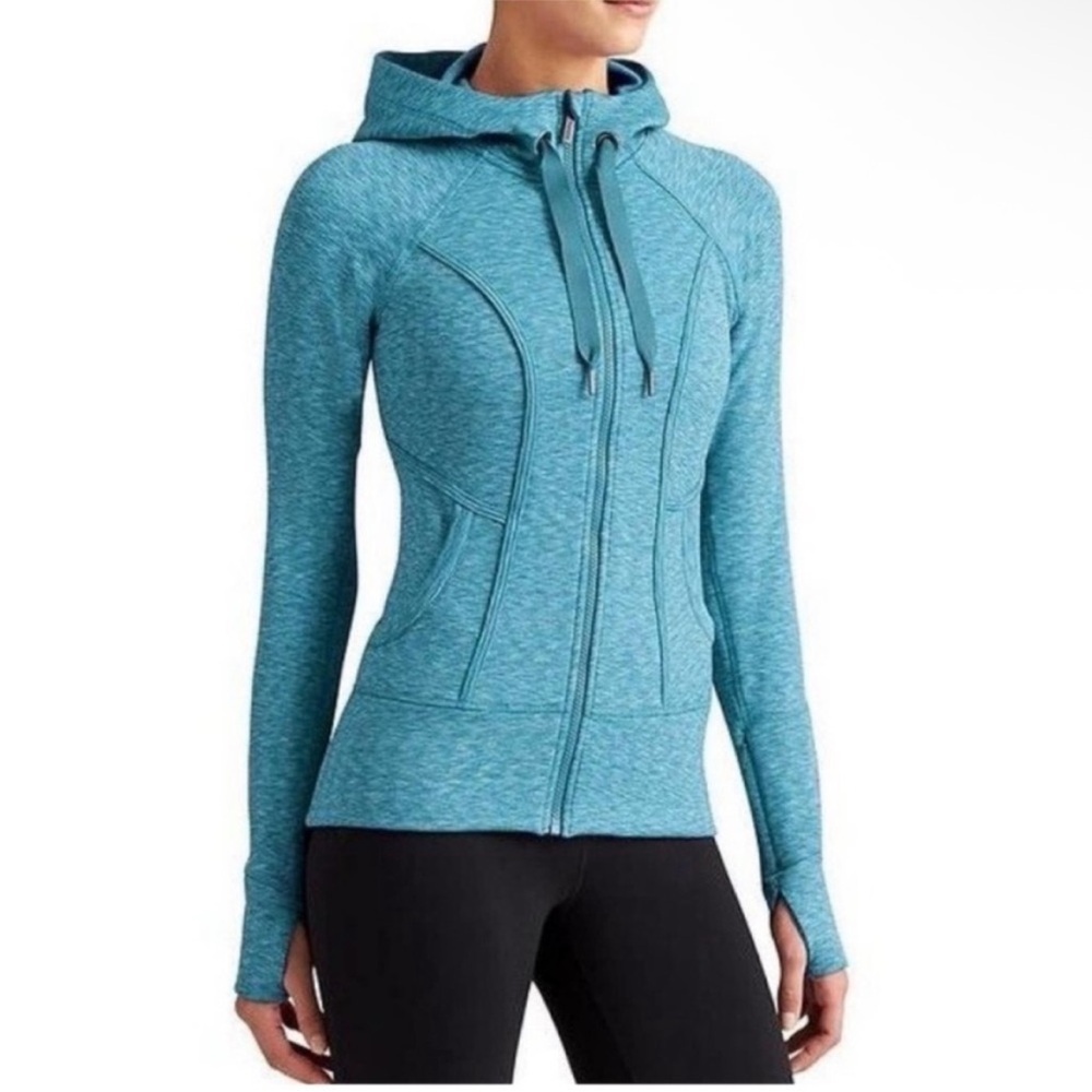 Athleta Blue Space Dye Zip Hoodie Medium